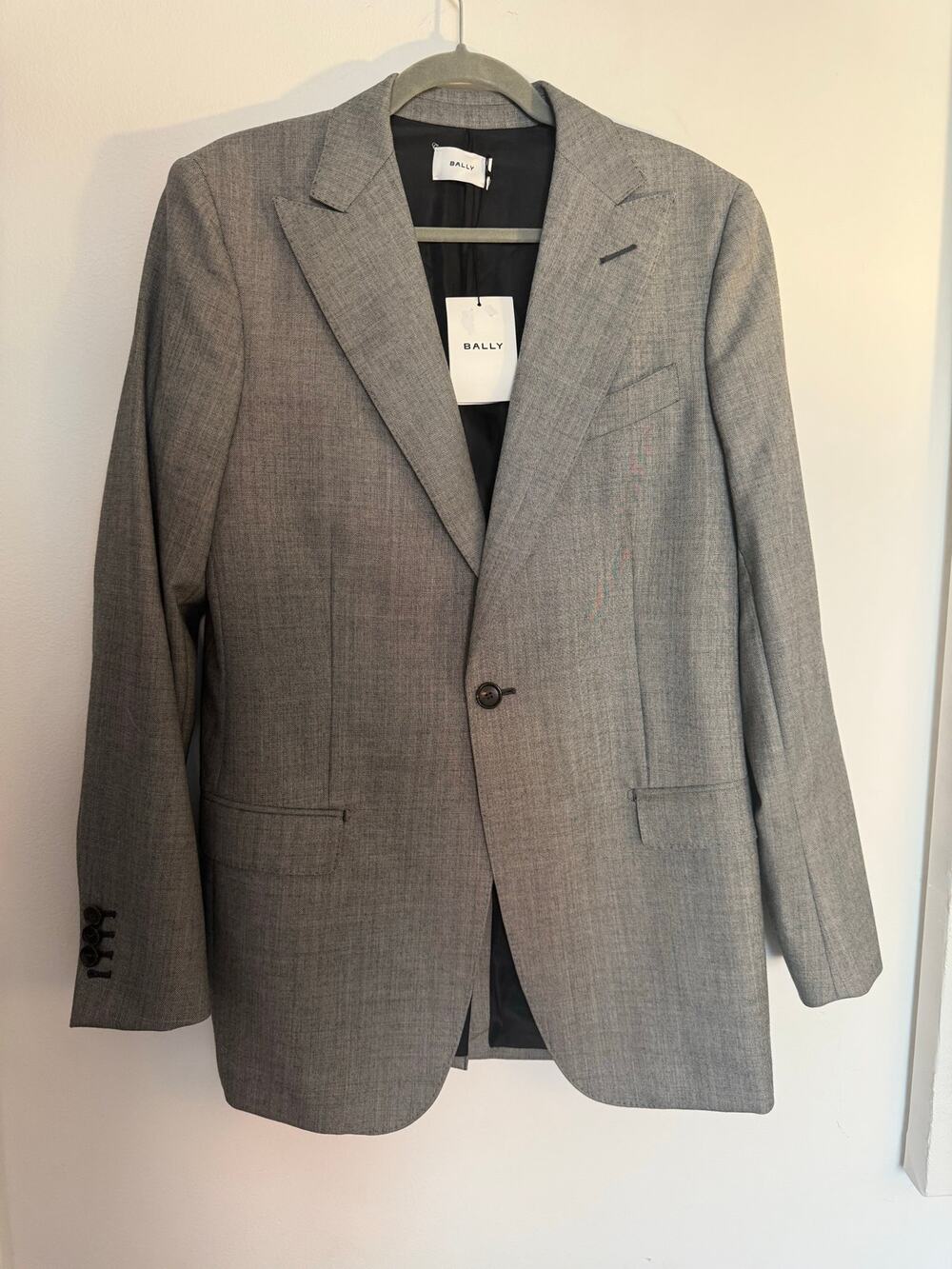 Bally NWT RUNWAY Men’s Grey Wool Blazer 1 Button